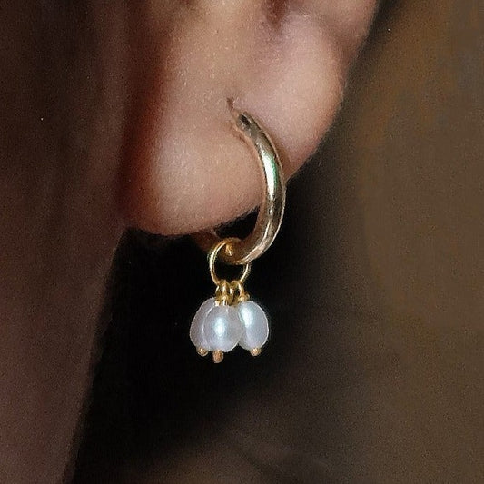 Mini Pearl Hoops