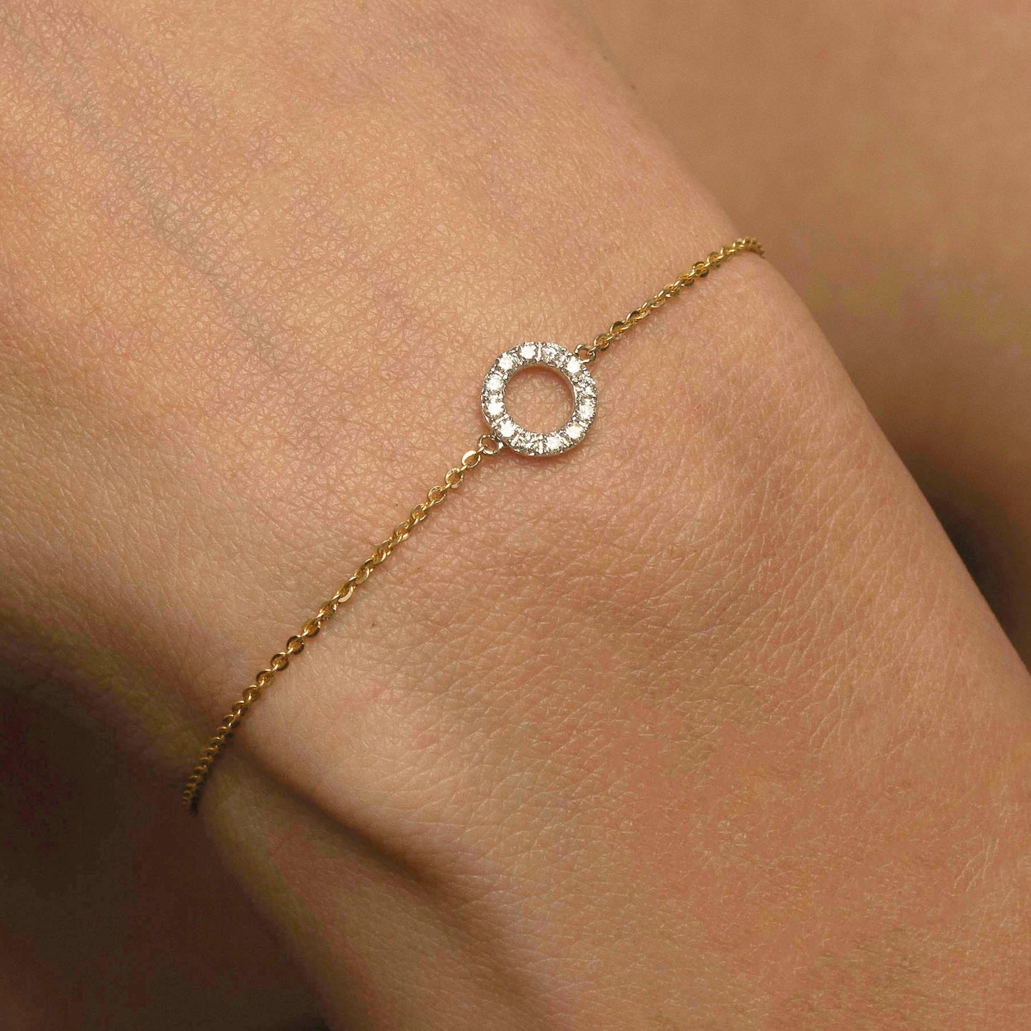 Open Circle Diamond Bracelet