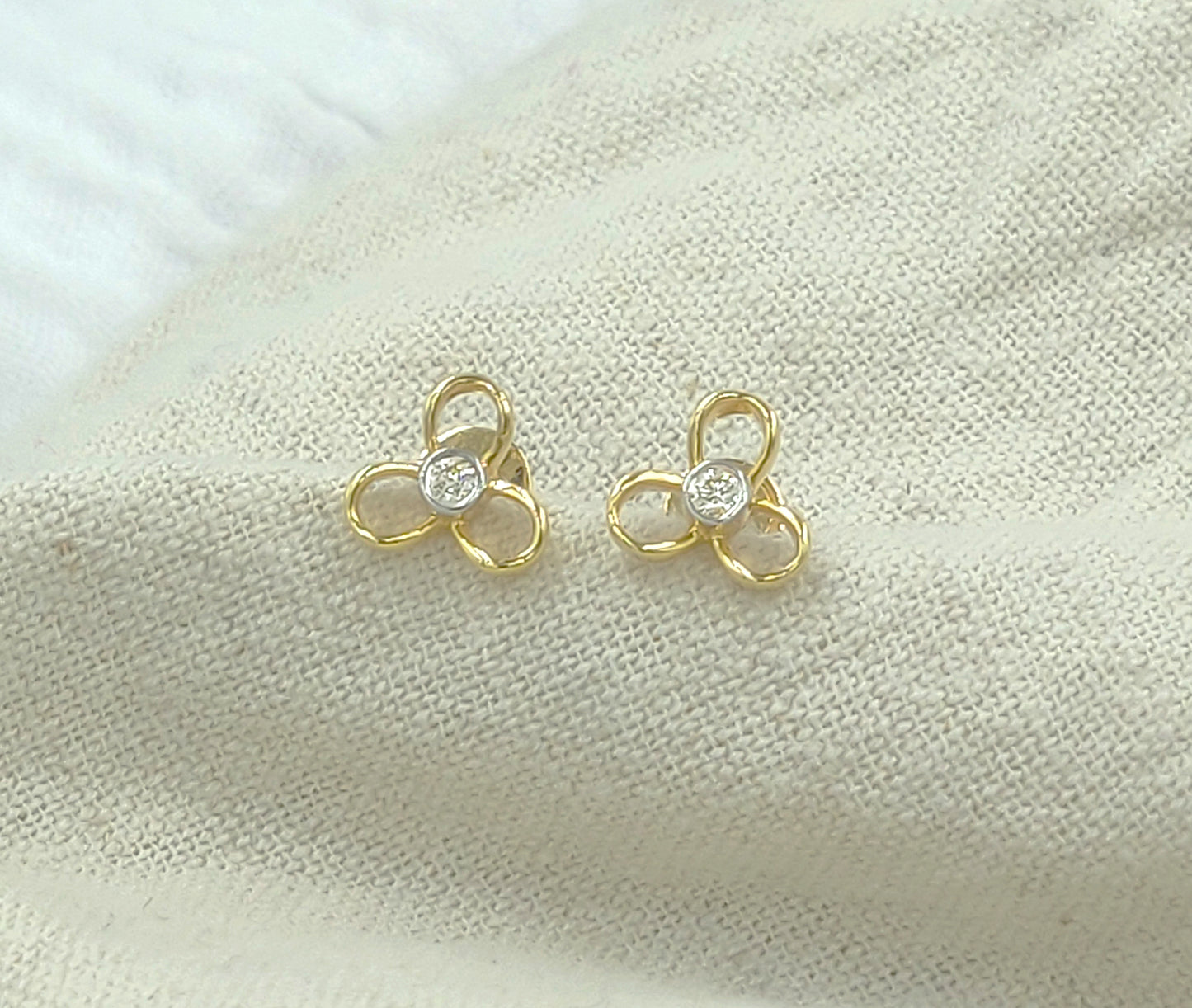 Diamond Flower Studs