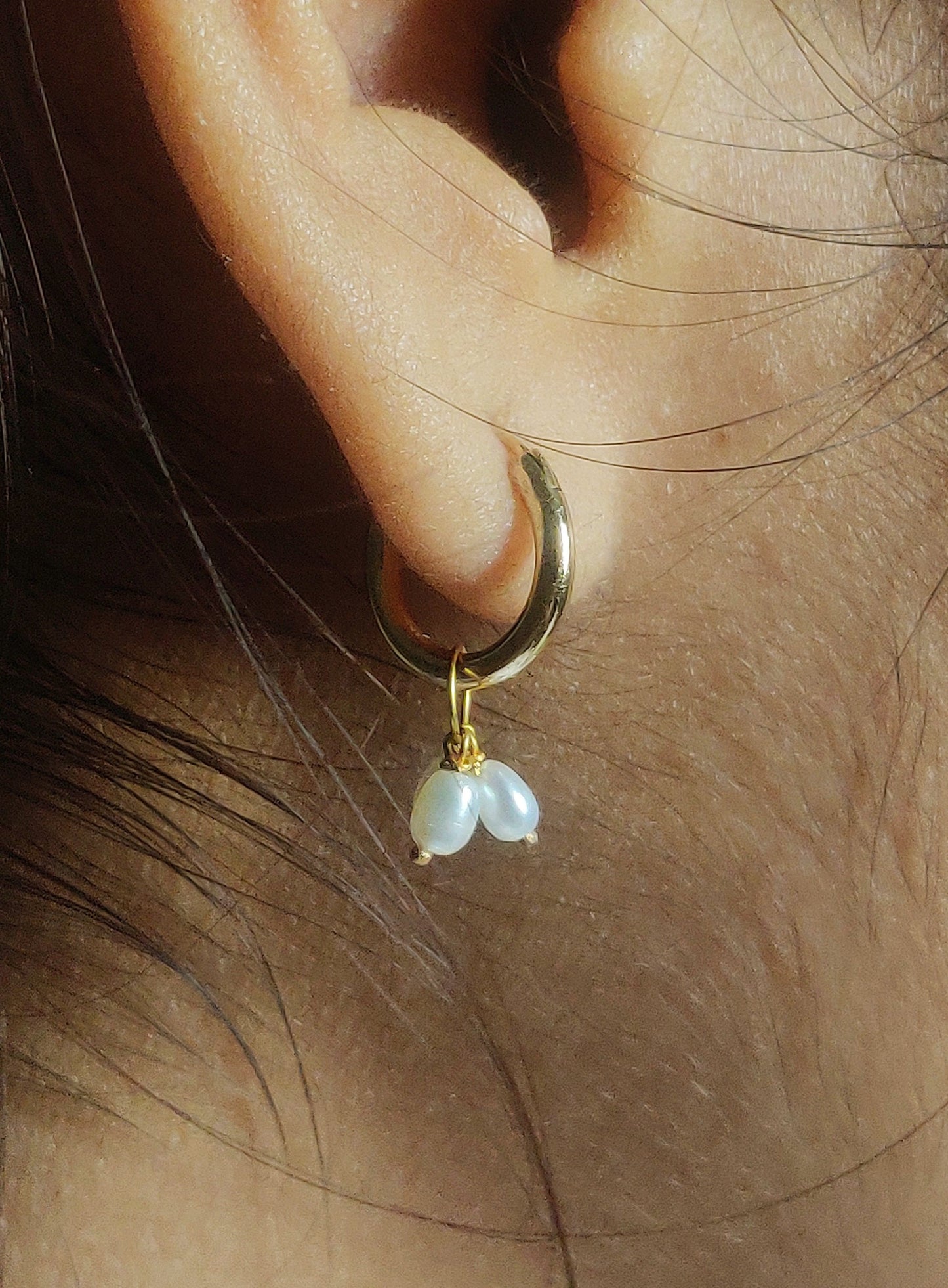 Mini Pearl Hoops