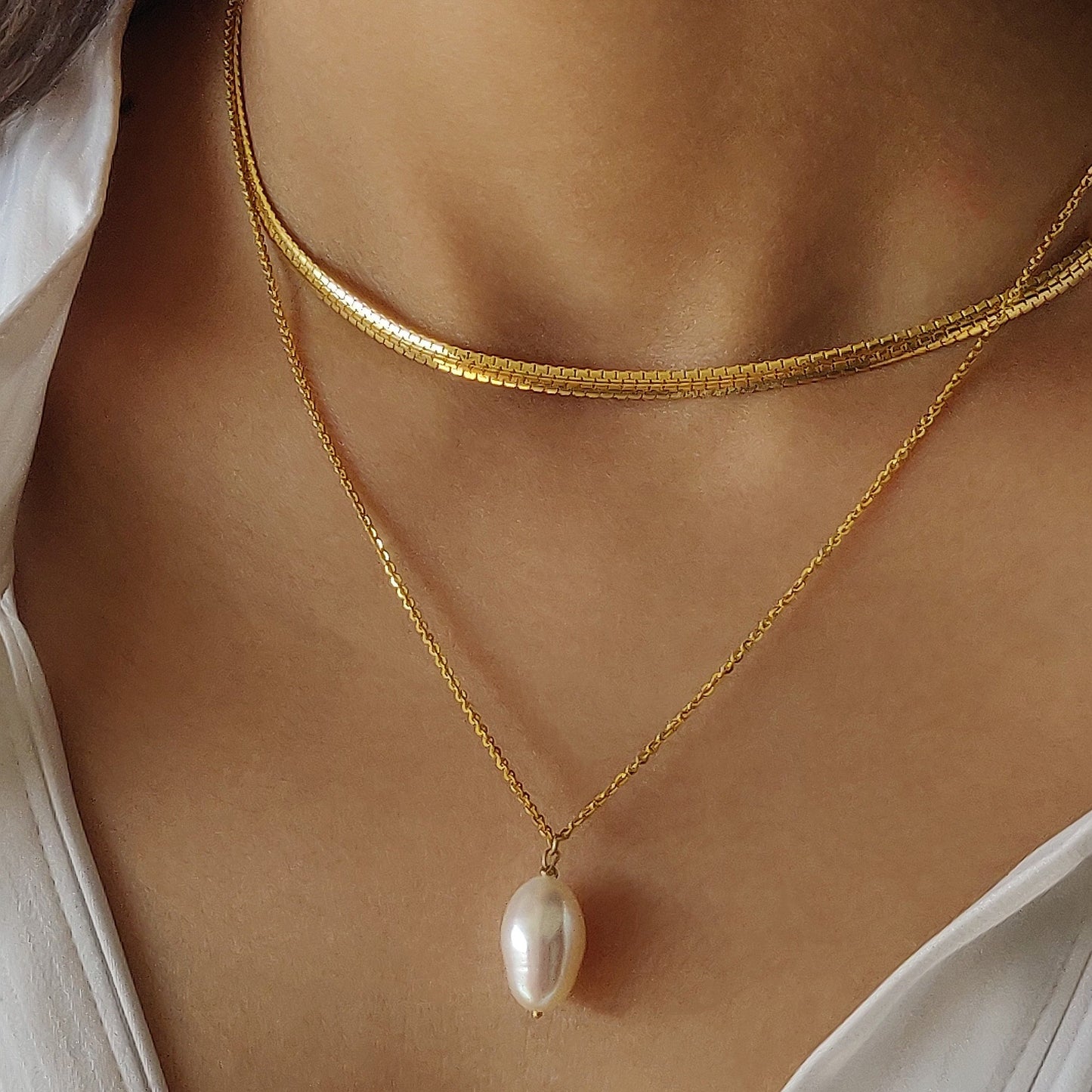 Pellet Pearl Necklace