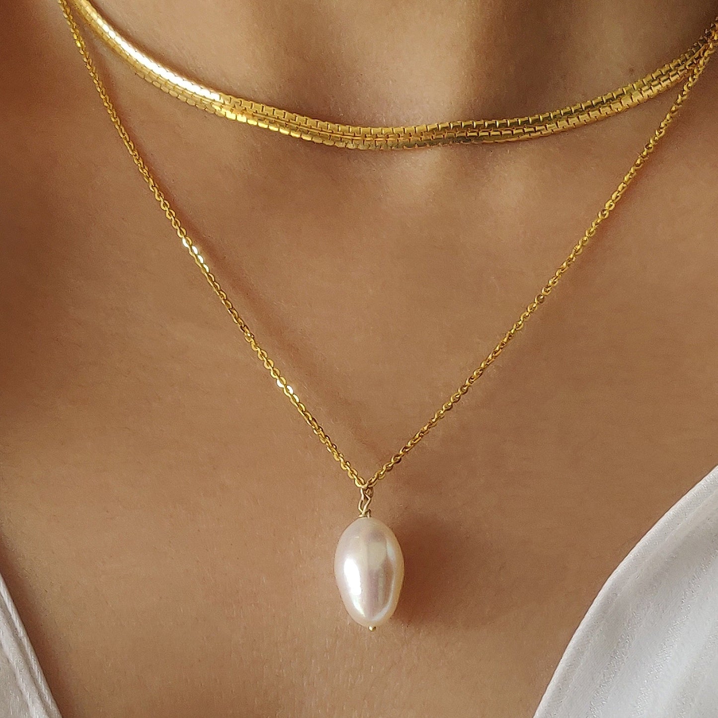 Pellet Pearl Necklace