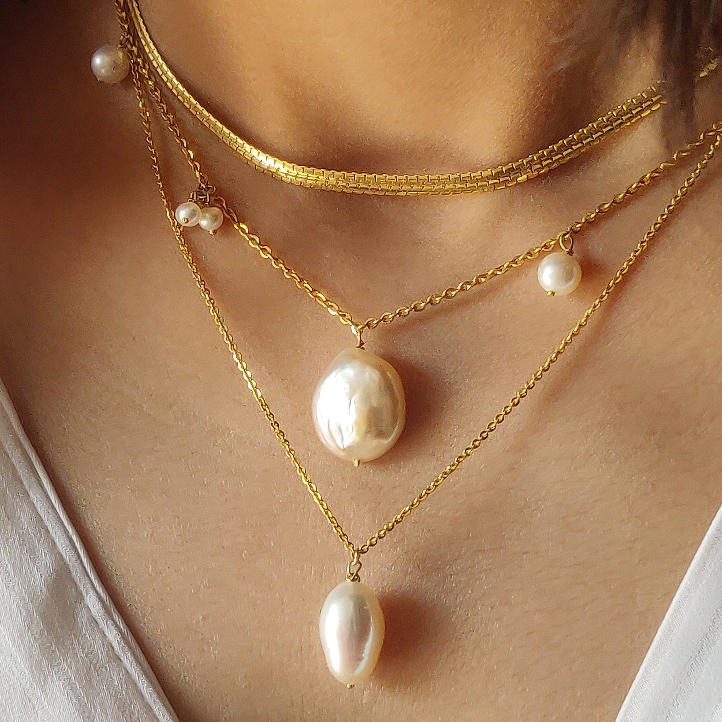 Pellet Pearl Necklace