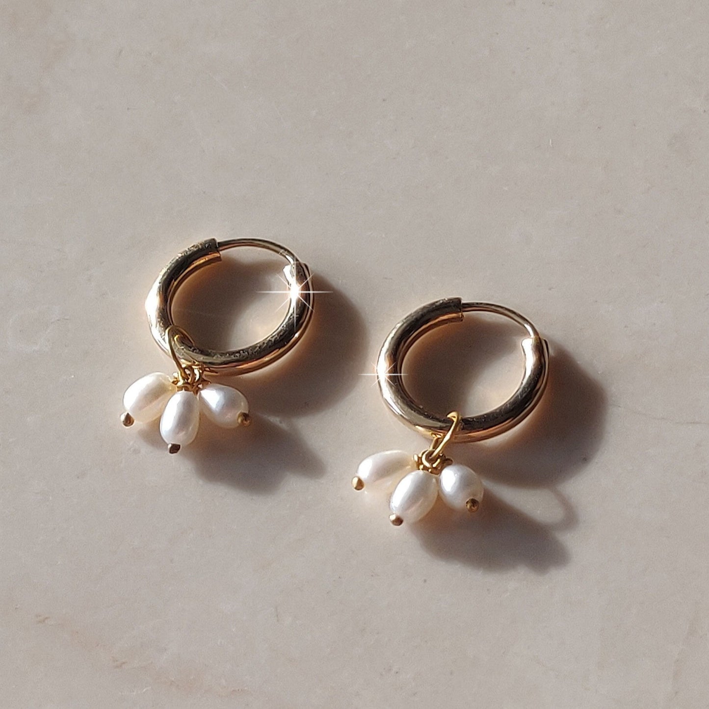 Mini Pearl Hoops