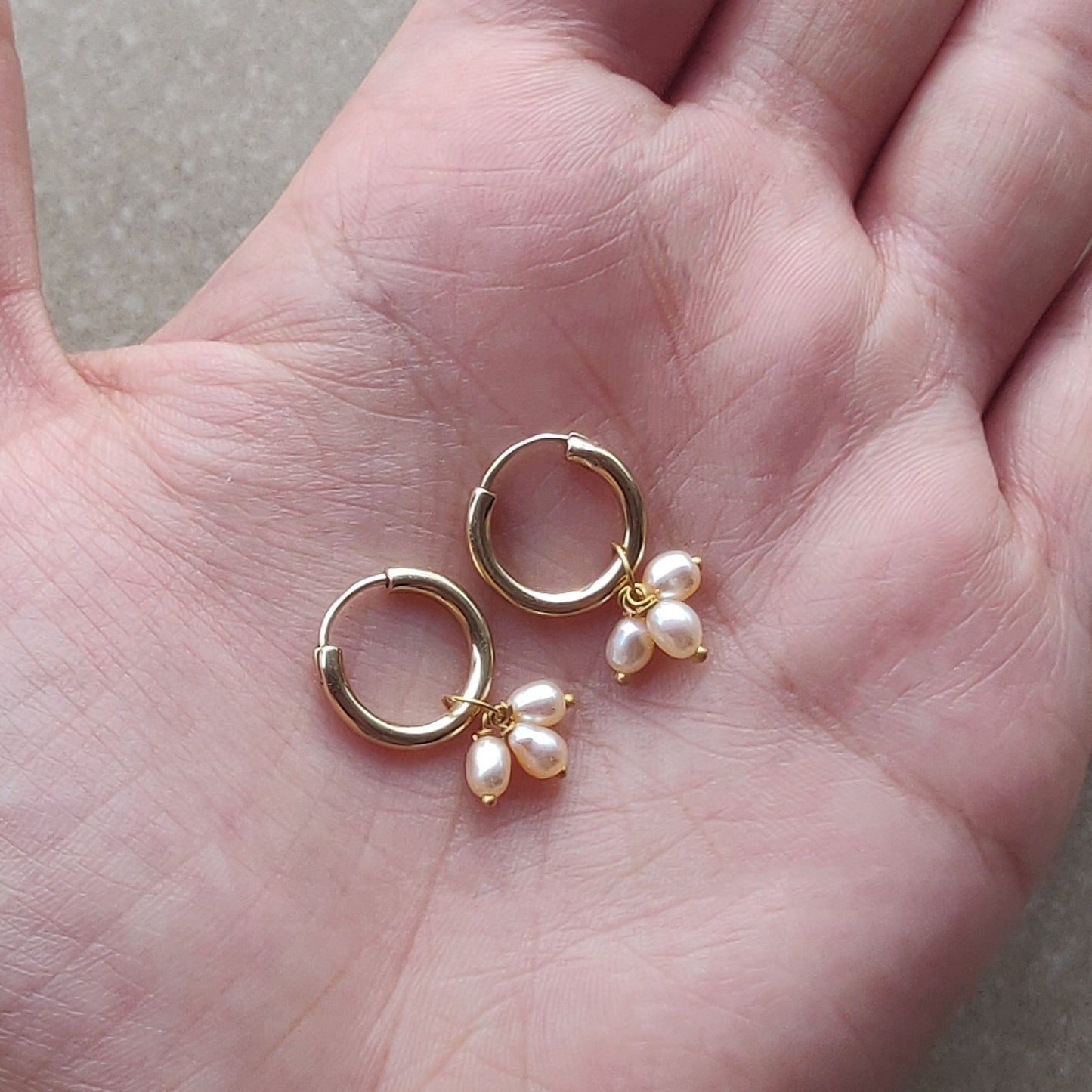 Mini Pearl Hoops