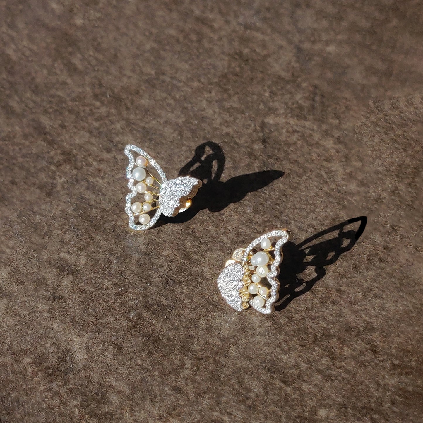 Three Way Diamond Butterfly Earrings