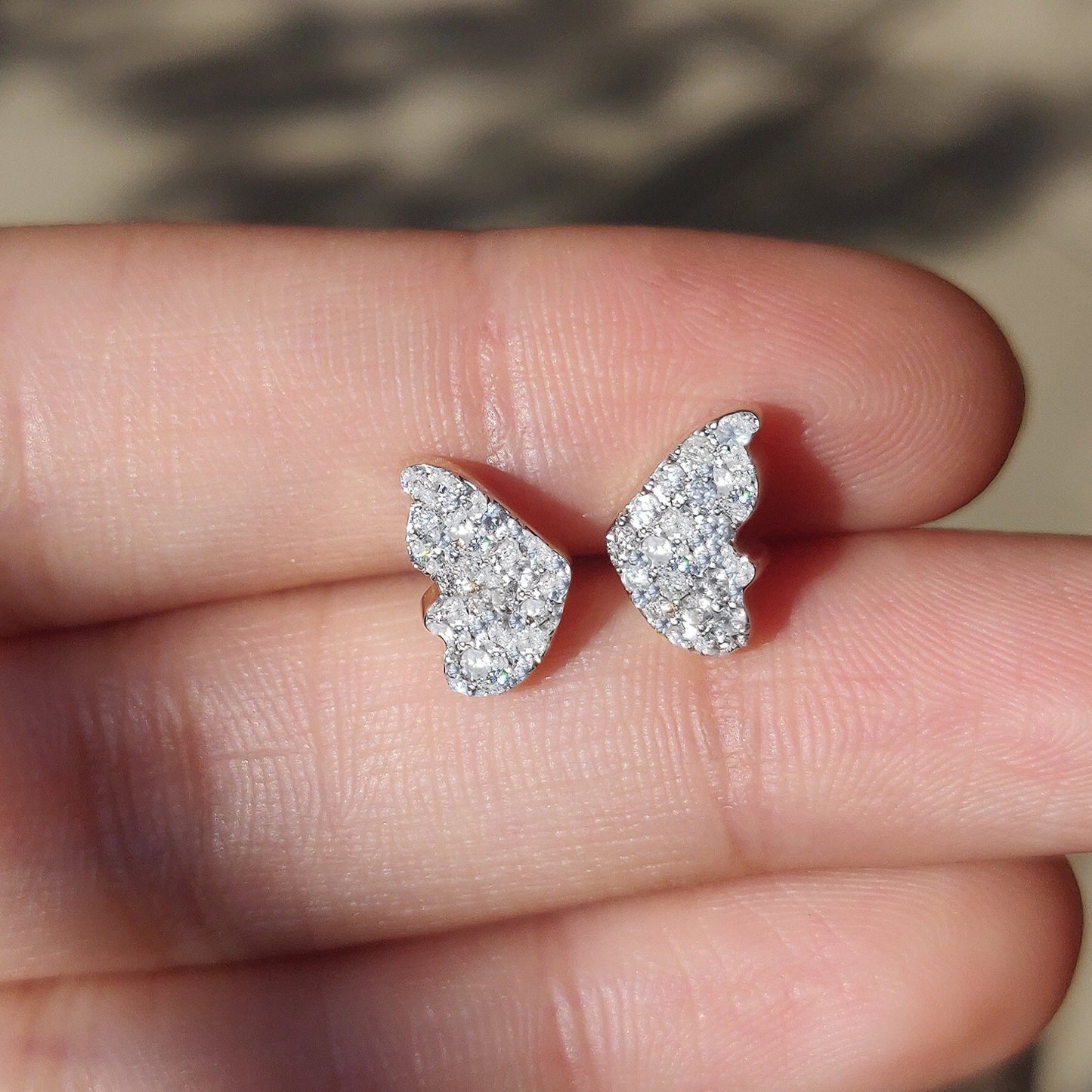 Three Way Diamond Butterfly Earrings