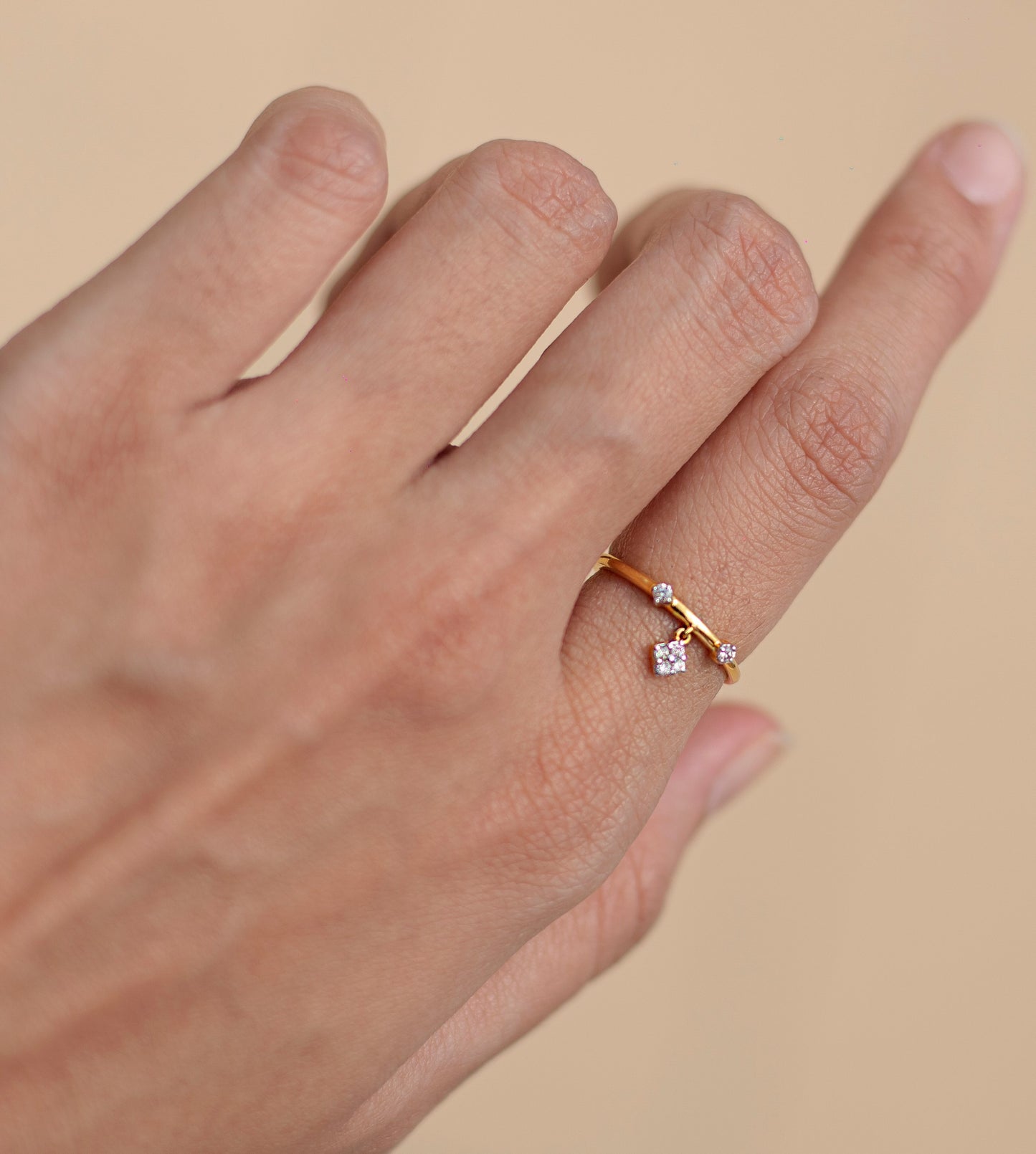 Single Drop Diamond Ring