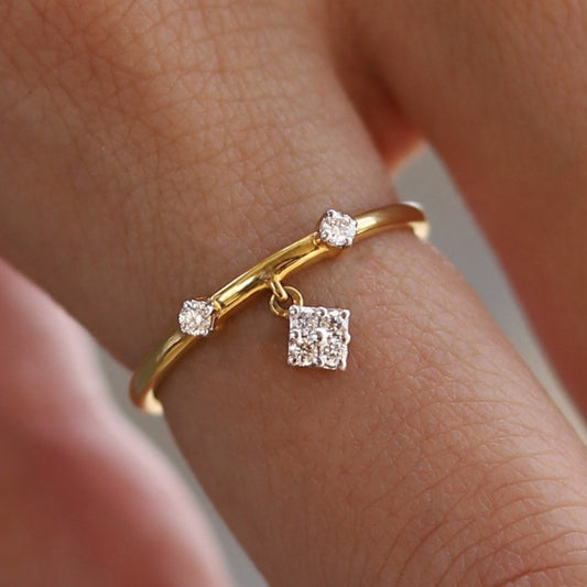 Single Drop Diamond Ring