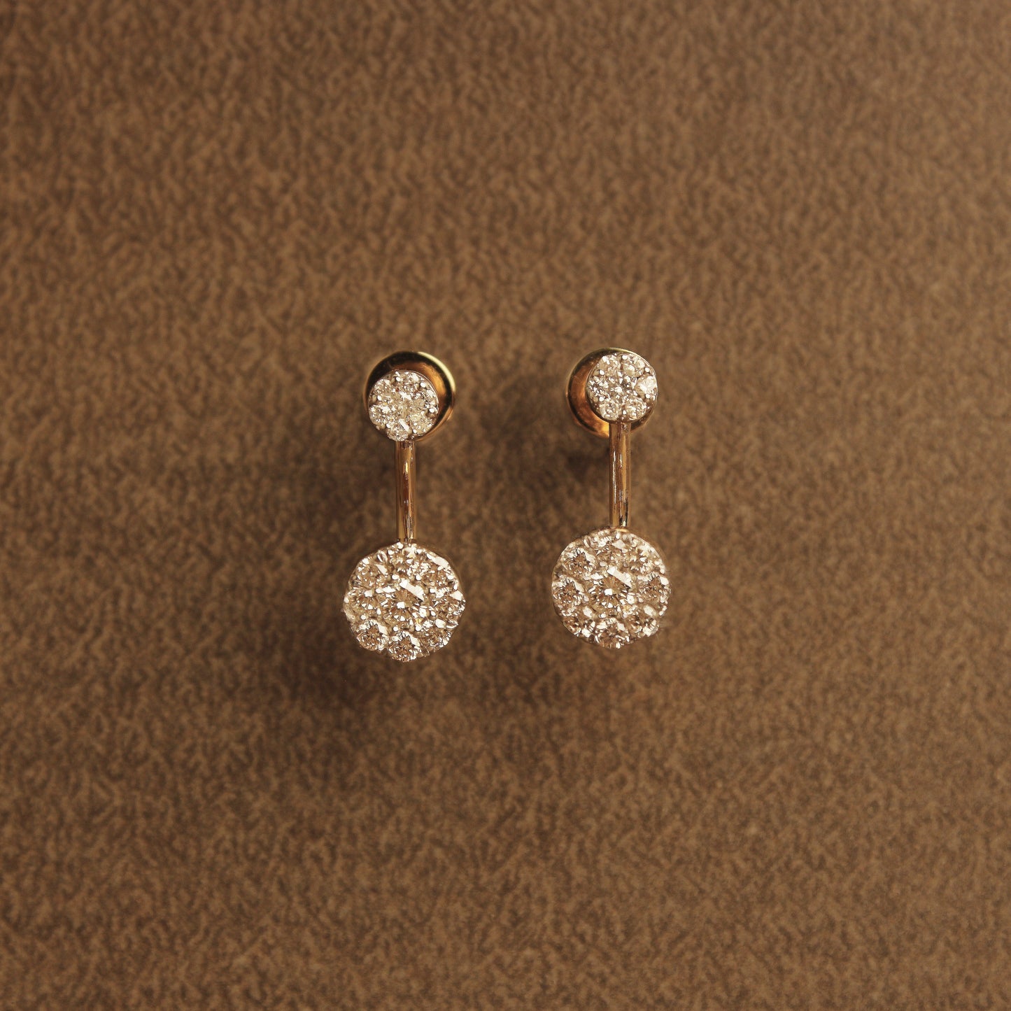 Front Back Diamond Jacket Earrings