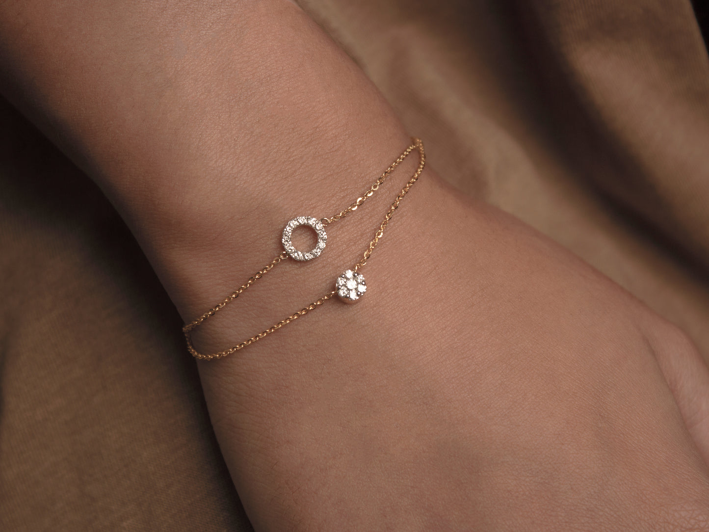 Open Circle Diamond Bracelet