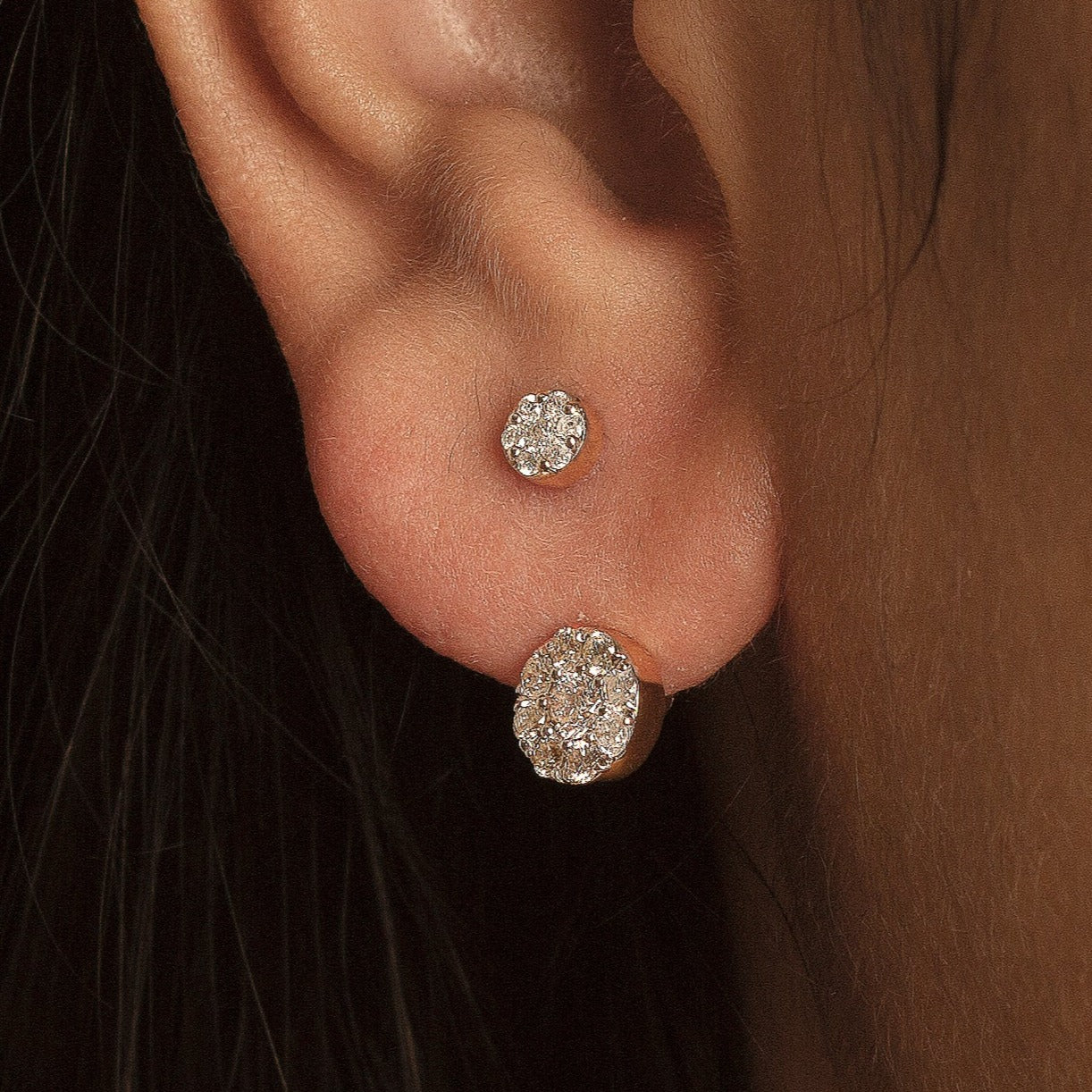 Front Back Diamond Jacket Earrings