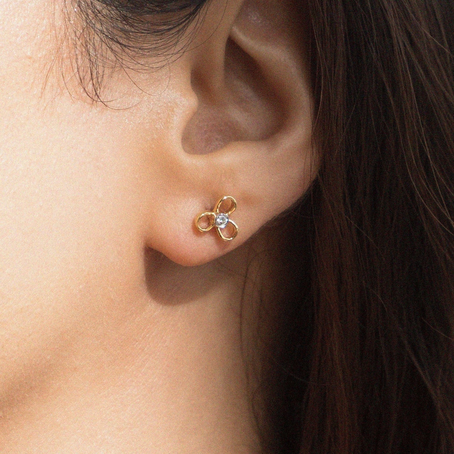 Diamond Flower Studs