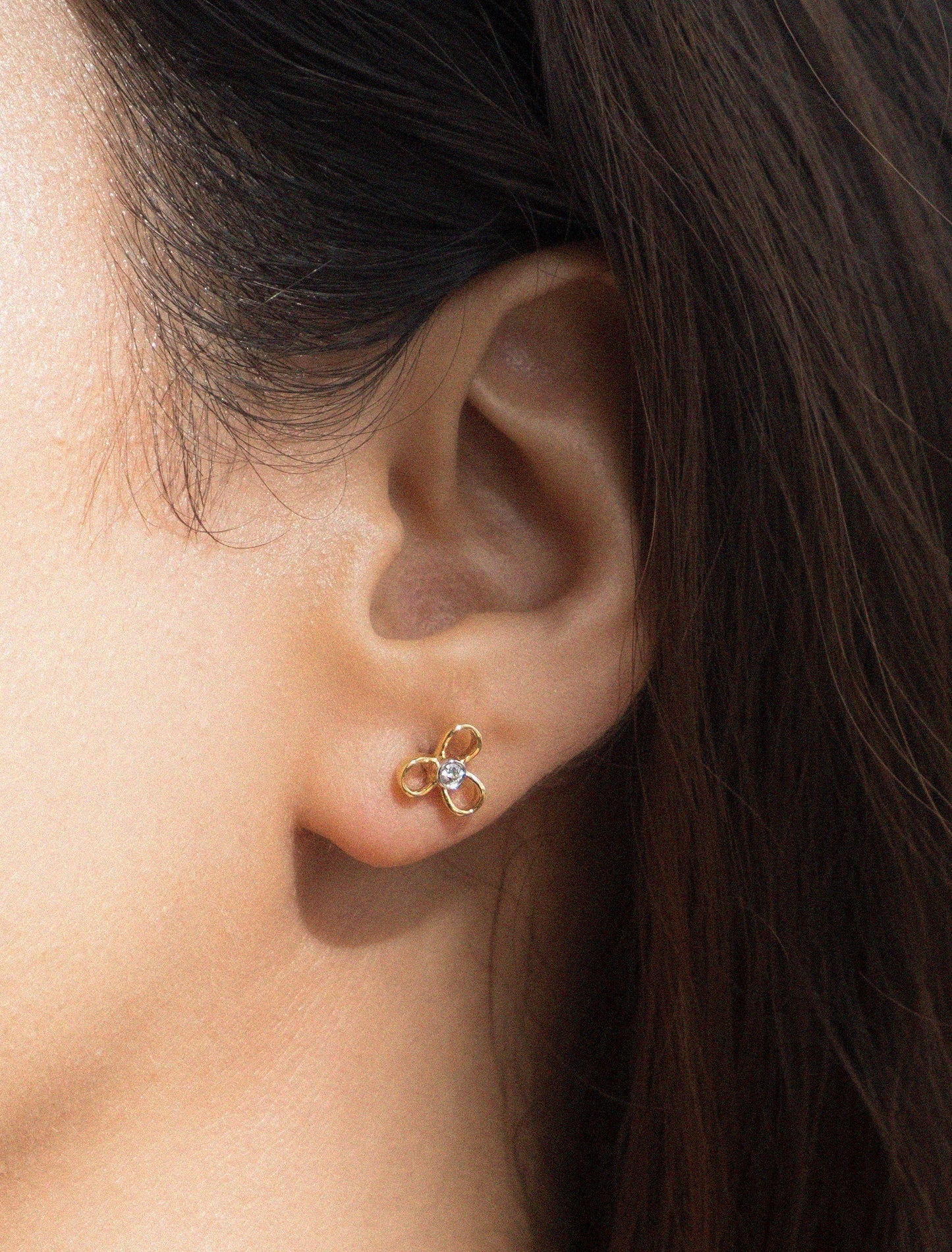 Diamond Flower Studs